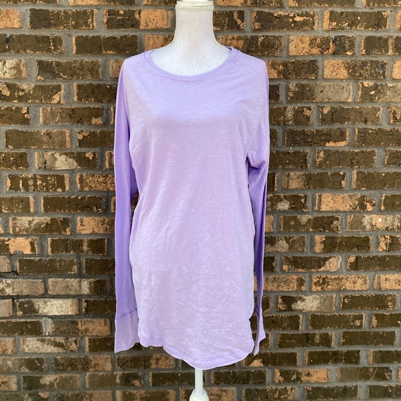 NWT Free People We the Free Arden Cotton tee Shirt Elven Lily Purple NEW. - Picture 3 of 6